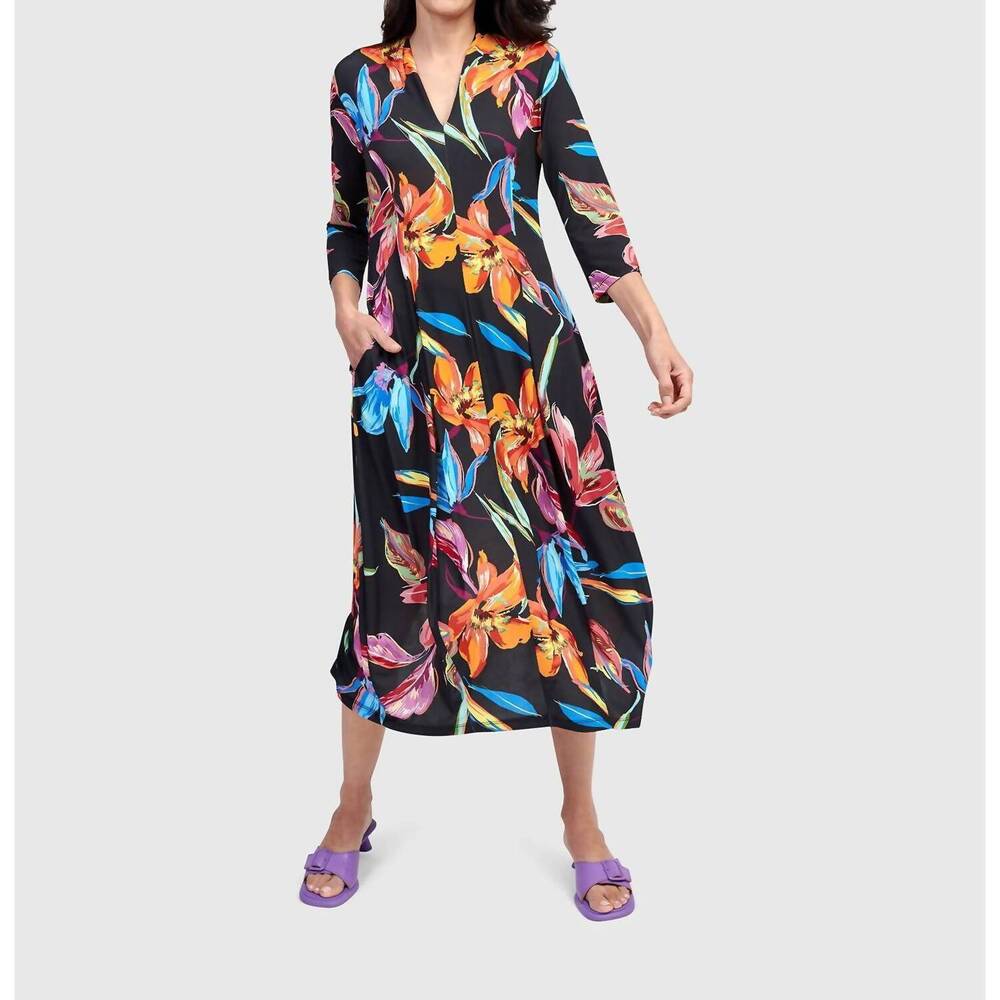 NEW ALEMBIKA hibiscus cocoon dress in bloom